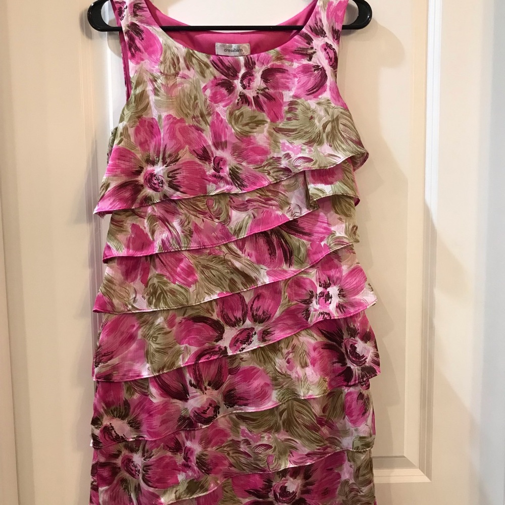 Dress Barn flirty pink ruffle dress